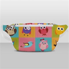 Owls Pattern Abstract Art Vector Cartoon Waist Bag  by Salman4z