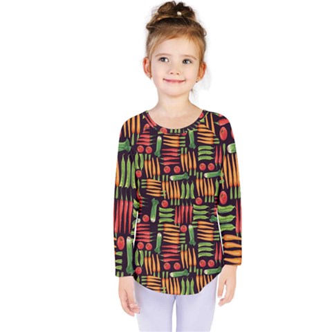 Vegetable Kids  Long Sleeve Tee by SychEva