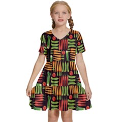 Vegetable Kids  Short Sleeve Tiered Mini Dress by SychEva