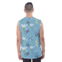 Butterflies Flowers Blue Background Spring Pattern Men s Basketball Tank Top View2