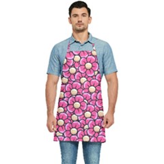 Pattern Scrapbooking Flowers Bloom Decorative Kitchen Apron by Ravend