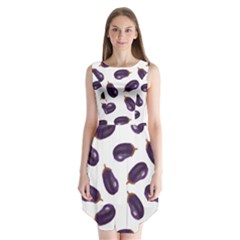 Eggplant Sleeveless Chiffon Dress   by SychEva