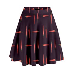 Hot Peppers High Waist Skirt by SychEva