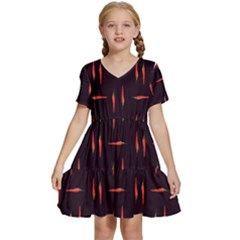 Hot Peppers Kids  Short Sleeve Tiered Mini Dress by SychEva