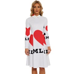 I Love Gimlet Long Sleeve Shirt Collar A-line Dress by ilovewhateva