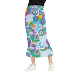 Pattern Hotdogtrap Maxi Fishtail Chiffon Skirt by Salman4z