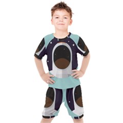 Astronaut Space Astronomy Universe Kids  Tee And Shorts Set by Salman4z