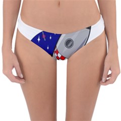 Rocket Ship Launch Vehicle Moon Reversible Hipster Bikini Bottoms by Salman4z