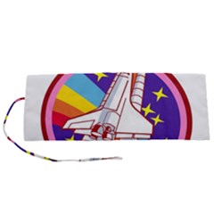 Badge Patch Pink Rainbow Rocket Roll Up Canvas Pencil Holder (s) by Salman4z