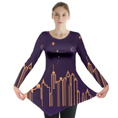 Skyscraper Town Urban Towers Long Sleeve Tunic  by Salman4z