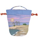 Vacation Island Sunset Sunrise Drawstring Bucket Bag View1
