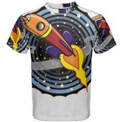 Rocket Space Clipart Illustrator Men s Cotton Tee by Salman4z