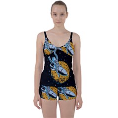 Astronaut Planet Space Science Tie Front Two Piece Tankini by Salman4z