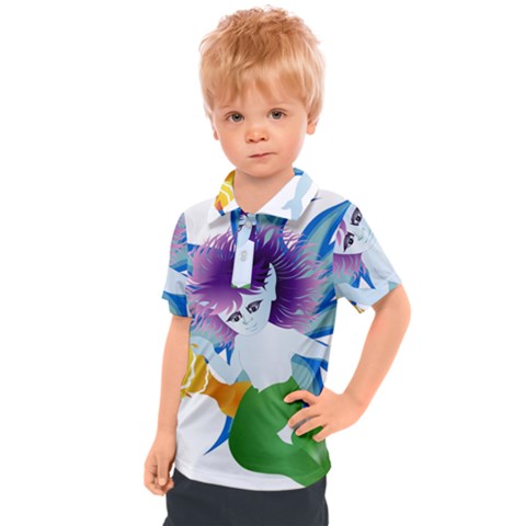 Mermaid Fantasy Undersea Merman Kids  Polo Tee by Salman4z