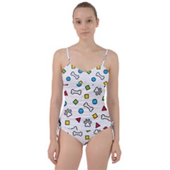 Dog Paw Seamless Pattern Footprint Bone Sweetheart Tankini Set by Salman4z