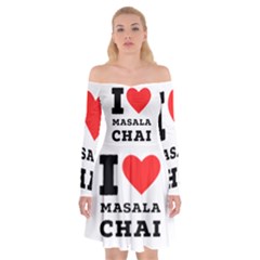 I Love Masala Chai Off Shoulder Skater Dress by ilovewhateva