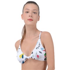 Vector Set Isolates With Cute Birds Scandinavian Style Knot Up Bikini Top by Salman4z