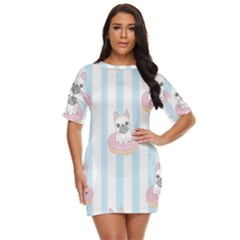 French Bulldog Dog Seamless Pattern Just Threw It On Dress by Salman4z