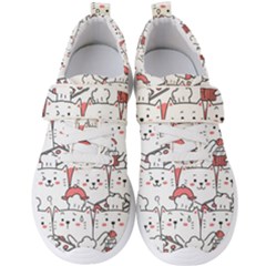 Cute Cat Chef Cooking Seamless Pattern Cartoon Men s Velcro Strap Shoes by Salman4z