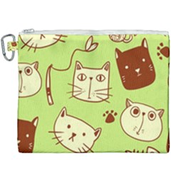 Cute Hand Drawn Cat Seamless Pattern Canvas Cosmetic Bag (xxxl) by Salman4z