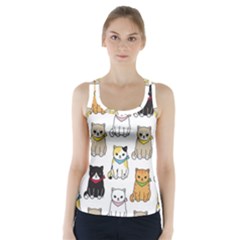 Cat Kitten Seamless Pattern Racer Back Sports Top by Salman4z