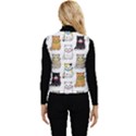 Cat Kitten Seamless Pattern Women s Short Button Up Puffer Vest View2