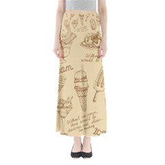 Ice-cream-vintage-pattern Full Length Maxi Skirt by Salman4z