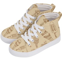 Ice-cream-vintage-pattern Kids  Hi-top Skate Sneakers by Salman4z