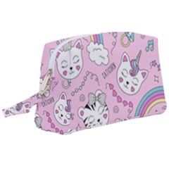 Beautiful-cute-animals-pattern-pink Wristlet Pouch Bag (large) by Salman4z