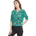 Different-type-vector-cartoon-dog-faces Quarter Sleeve Blouse View1