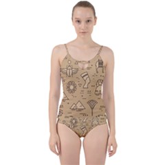 Egyptian-seamless-pattern-symbols-landmarks-signs-egypt Cut Out Top Tankini Set by Salman4z