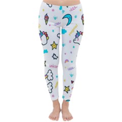 Unicorns-rainbows-seamless-pattern Classic Winter Leggings by Salman4z