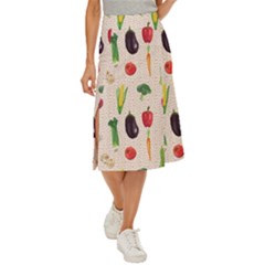 Vegetables Midi Panel Skirt by SychEva