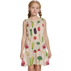 Vegetables Kids  Sleeveless Tiered Mini Dress by SychEva