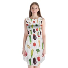 Vegetable Sleeveless Chiffon Dress   by SychEva