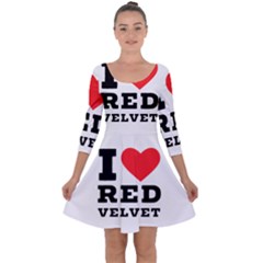 I Love Red Velvet Quarter Sleeve Skater Dress by ilovewhateva