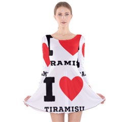 I Love Tiramisu Long Sleeve Velvet Skater Dress by ilovewhateva