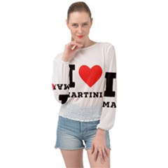 I Love Martini Banded Bottom Chiffon Top by ilovewhateva