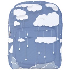 Clouds Rain Paper Raindrops Weather Sky Raining Full Print Backpack by Ravend