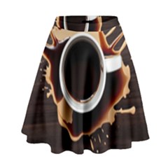 Coffee Cafe Espresso Drink Beverage High Waist Skirt by Ravend