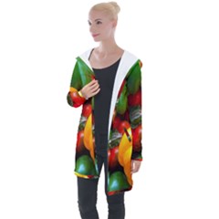 Colorful Capsicum Longline Hooded Cardigan by Sparkle