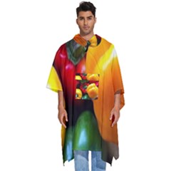 Colorful Capsicum Men s Hooded Rain Ponchos by Sparkle