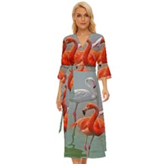 Birds Midsummer Wrap Dress by Sparkle