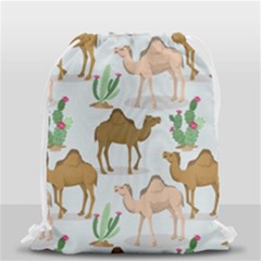 Camels-cactus-desert-pattern Drawstring Bag (small) by Salman4z