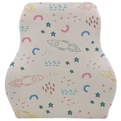 Spaceship Pattern Star Car Seat Velour Cushion  by danenraven