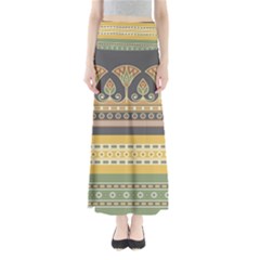 Seamless-pattern-egyptian-ornament-with-lotus-flower Full Length Maxi Skirt by Salman4z