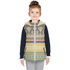 Seamless-pattern-egyptian-ornament-with-lotus-flower Kids  Hooded Puffer Vest by Salman4z