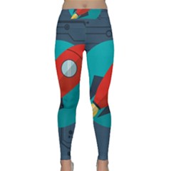 Rocket-with-science-related-icons-image Classic Yoga Leggings by Salman4z