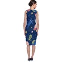 Seamless-pattern-with-funny-aliens-cat-galaxy Sleeveless Velvet Midi Dress View2