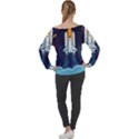 Spaceship-milkyway-galaxy Off Shoulder Long Sleeve Velour Top View2